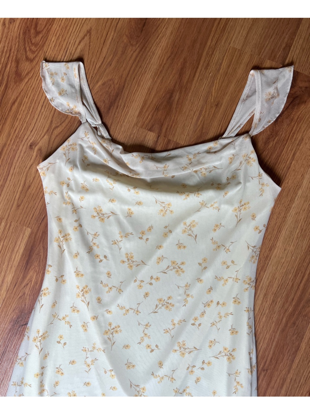 NEW Cream + Pale Yellow Floral Delicate Boho Dress - Picture 2 of 13